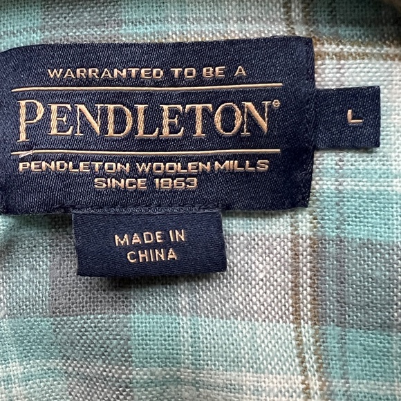 Pendleton Shirt Cotton Flannel Button Down Long Sleeve Pockets Sz L Tartan Plaid - Picture 4 of 7